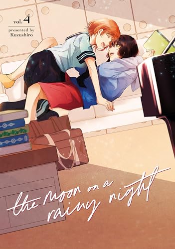 Manga cover: two young men embracing near a window and books.