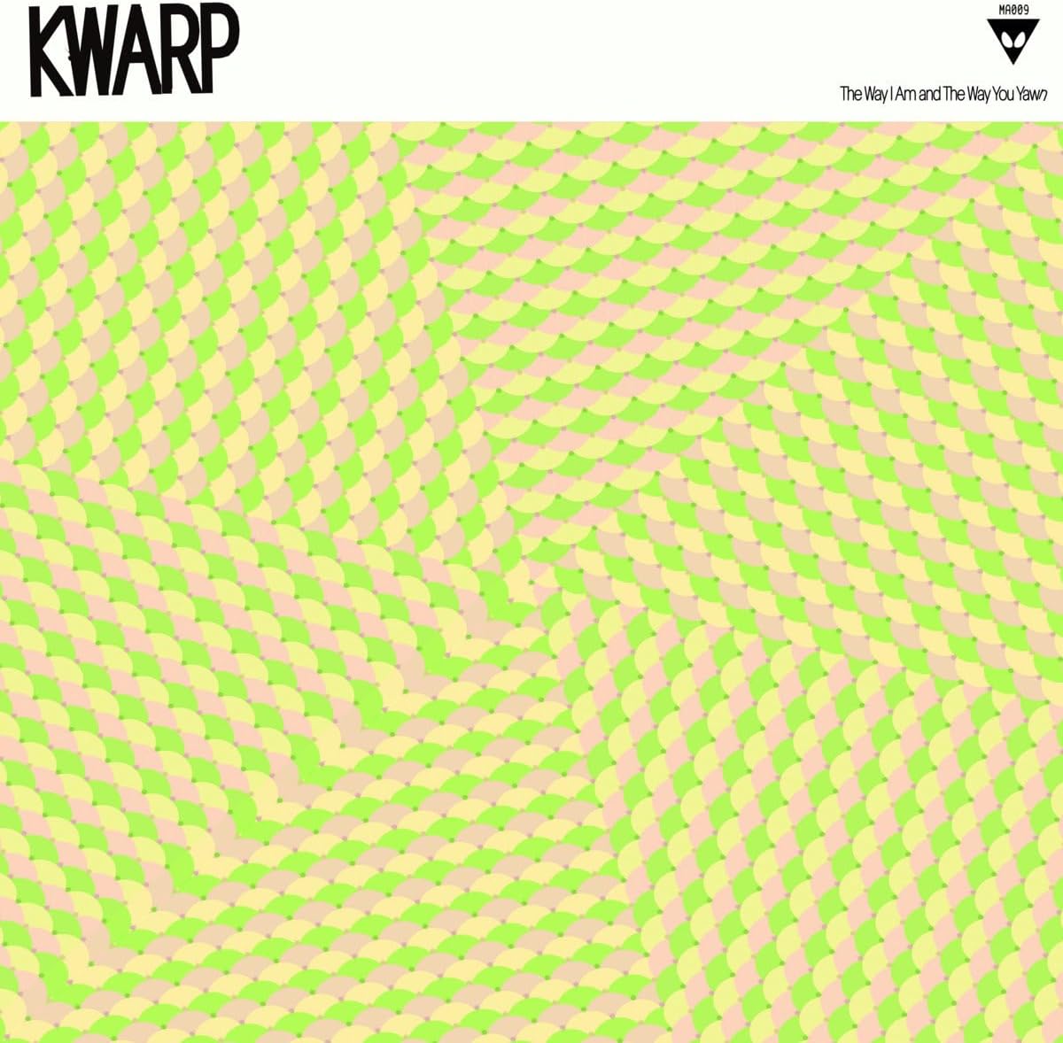 Kwarp vinyl album cover with a repeating, wavy, green and beige pattern.