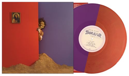 Kyle Dion Soular vinyl record with split purple and orange disc and album cover.