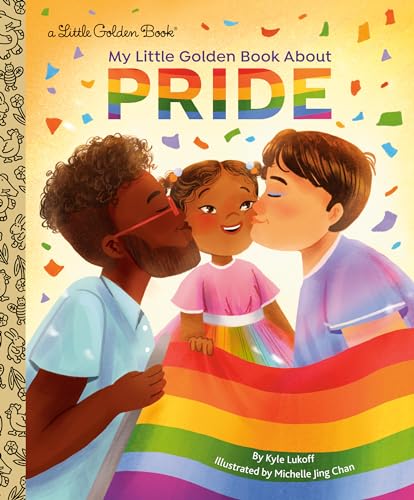 Book cover depicting a diverse family with a rainbow Pride flag.