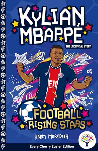Book cover featuring an illustration of Kylian Mbappe in a soccer jersey with stars.