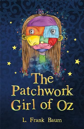 Book cover: patchwork girl with colorful face and long brown hair.
