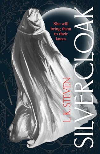 Book cover: figure draped in silver fabric against a dark, starry background.