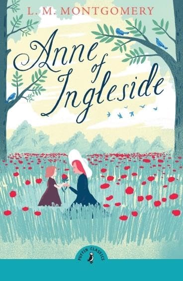 Book cover: "Anne of Ingleside" with illustration of two girls in a poppy field.