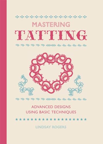 Book cover with pink heart-shaped tatting design, light background, and pink and blue text.