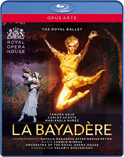 Blu-ray cover for "La Bayadere" featuring a golden statue of a dancer.