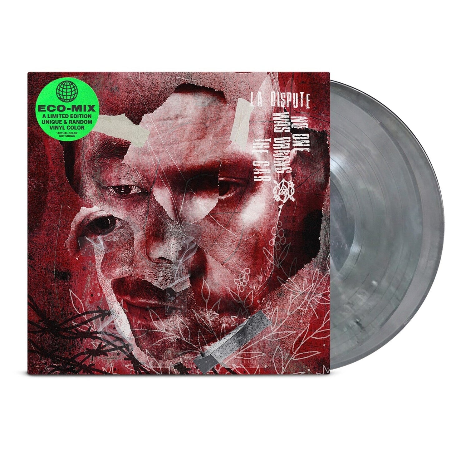 La Dispute vinyl record with a distressed red and white portrait cover.
