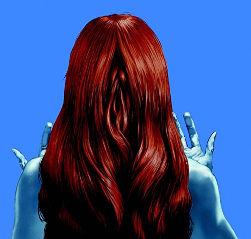 Mystere album cover: woman with red hair and blue skin, viewed from behind.