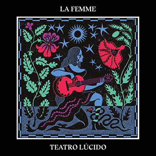 Vinyl cover art featuring a woman playing guitar surrounded by flowers and stars.