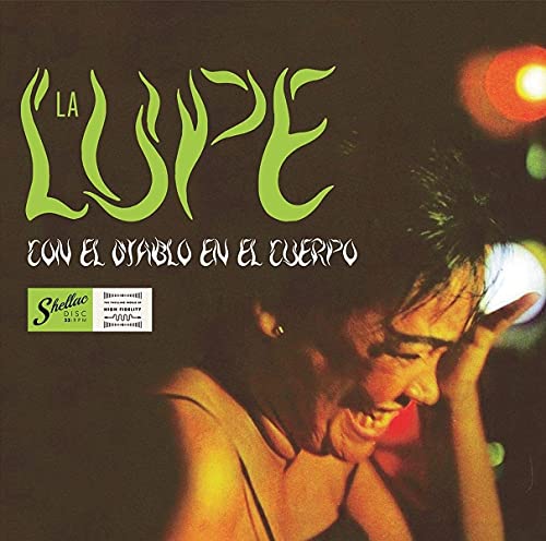 La Lupe album cover: woman with head tilted back, bright green text.