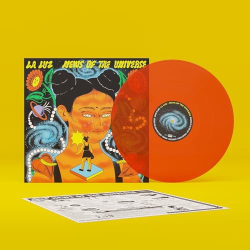 Album cover for La Luz’s “News Of The Universe” with orange vinyl record.