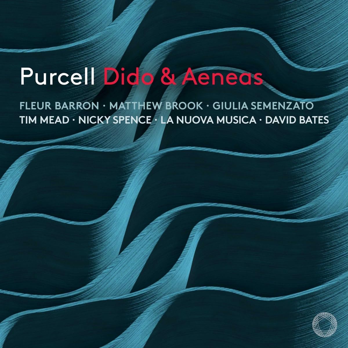 CD cover for Purcellās āDido & Aeneasā with abstract teal wave design.
