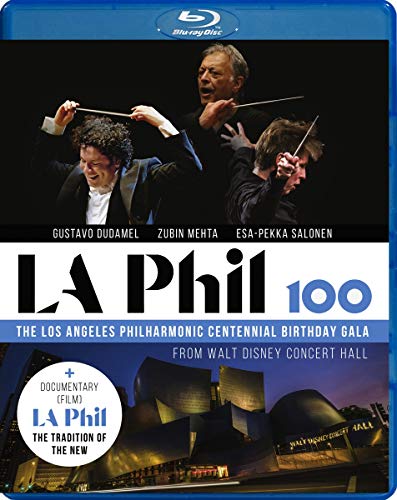 Blu-ray cover featuring three conductors and the Walt Disney Concert Hall.