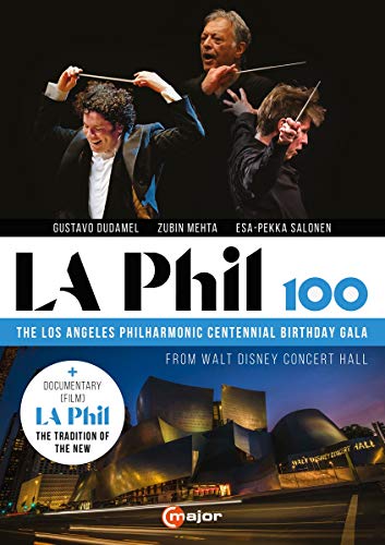 DVD cover featuring three conductors and the Walt Disney Concert Hall at dusk.
