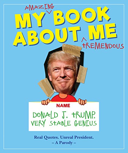 Book cover featuring Donald Trump’s face with taped-on hair, parody title.