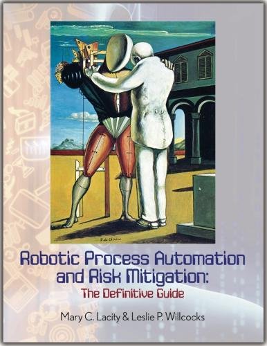 Book cover: "Robotic Process Automation and Risk Mitigation" with vintage robot illustration.