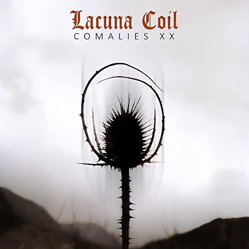 Lacuna Coil album cover: a thorny plant against a misty landscape.