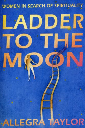 Book cover: woman climbing a winding ladder toward a crescent moon.