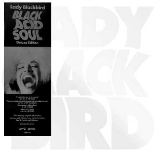 Vinyl album cover for Lady Blackbird’s “Black Acid Soul” featuring a portrait.