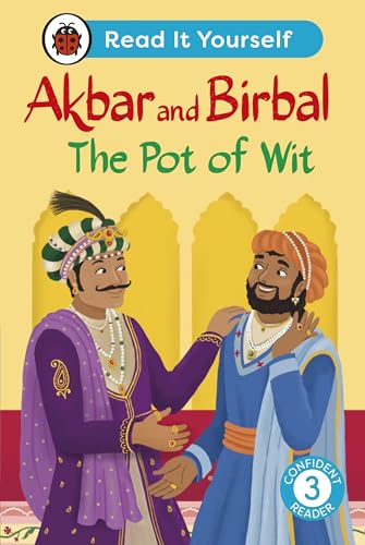 Book cover depicting Akbar and Birbal, two illustrated men in regal attire.