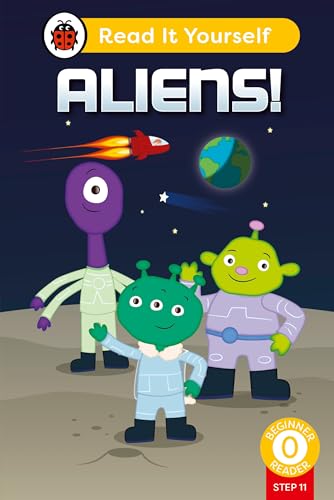 Book cover featuring three colorful aliens on a moonscape.