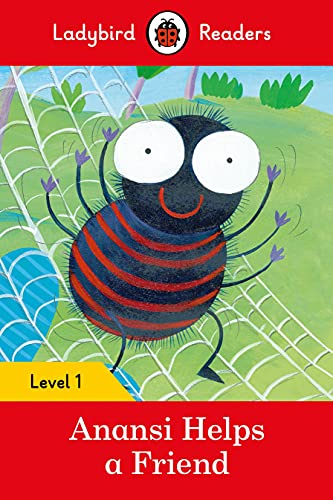 Book cover: Anansi the spider on a web, for early readers.