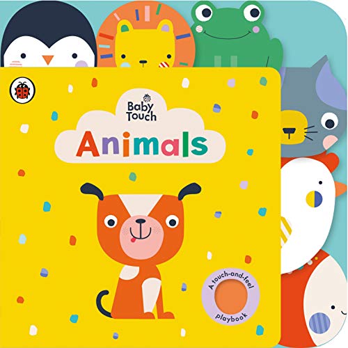 Bright yellow tab book featuring cartoon animals for babies and toddlers.
