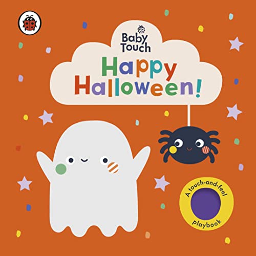 Orange book cover with a ghost, spider, and "Happy Halloween!" text.