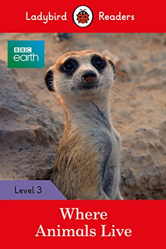 Book cover featuring a meerkat looking upwards, titled "Where Animals Live".