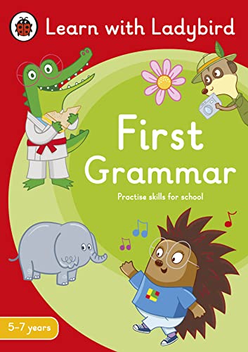 Book cover with cartoon animals and the title "First Grammar.
