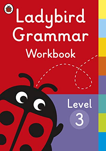 Red Ladybird Grammar Workbook Level 3 cover with cartoon ladybug.