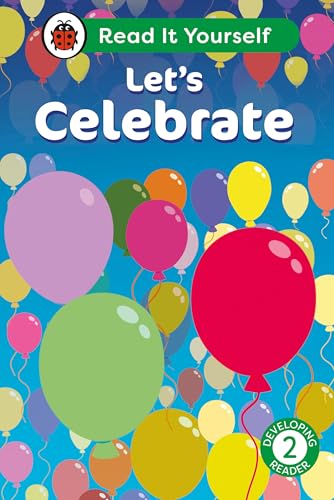 Book cover with colorful balloons and the title "Let's Celebrate.