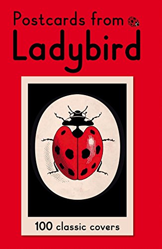 Red box with a vintage ladybird illustration and white text.