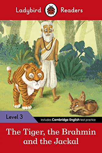 Ladybird Reader cover: a tiger, a brahmin, and a jackal in a jungle.