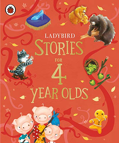 Ladybird book cover with fairytale characters and large number four.