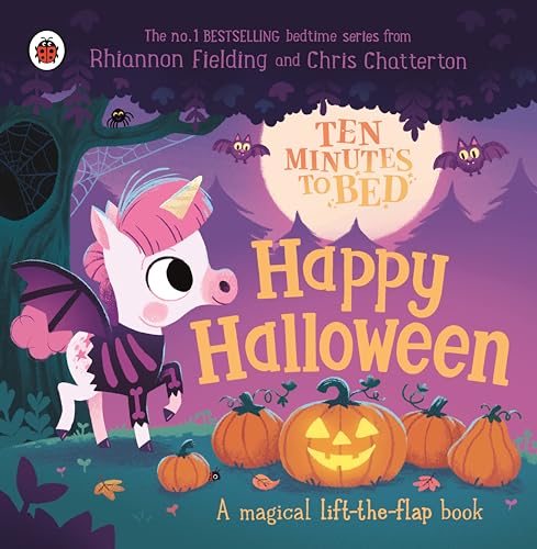 Halloween-themed children’s book cover with a unicorn in costume.