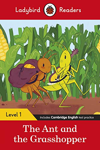 Ladybird Readers book cover: an ant carrying a sack and a grasshopper.