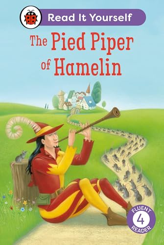 Book cover depicting the Pied Piper playing a flute to rats.