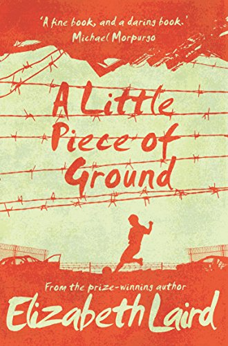 Book cover: red and beige with barbed wire, title, and silhouette of a boy.