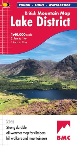 Harvey British Mountain Map of the Lake District featuring a mountain and lake landscape.