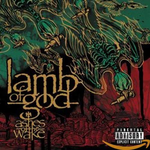 Lamb of God album cover, "Ashes of the Wake," with skeletal imagery.