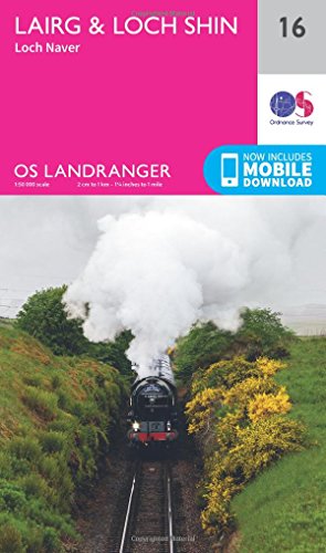 Ordnance Survey Landranger map cover featuring a steam train landscape.