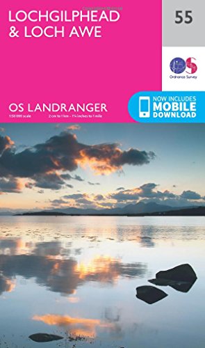 Ordnance Survey Landranger map cover, Lochgilphead & Loch Awe, with landscape photo.