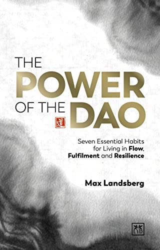 Book cover with gold text, “The Power of the Dao,” and blurred face.