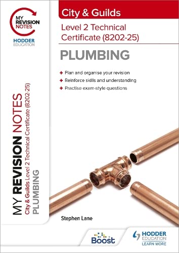 Plumbing revision notes book cover with copper pipe joint image.