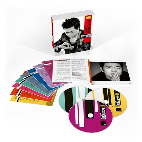 Lang Lang CD box set with discs, booklet, and portrait photos.
