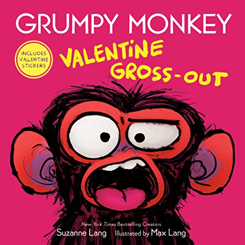 Book cover: cartoon monkey with wide eyes and open mouth, pink background.