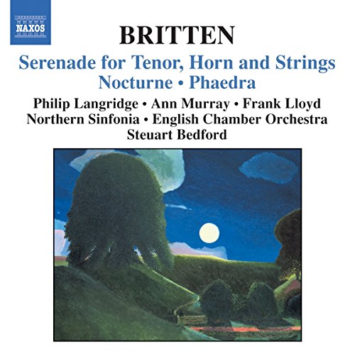 CD cover for Britten's Serenade, Nocturne, and Phaedra featuring abstract art.