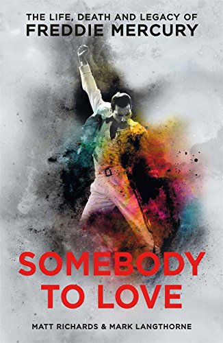 Book cover with Freddie Mercury in mid-performance surrounded by colorful splatters.