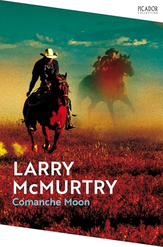 Cowboys on horseback silhouetted against a fiery sunset landscape.